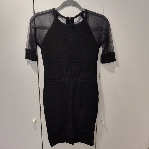 All Saints bodycon dress with mesh sleeves - Picture 1 of 3